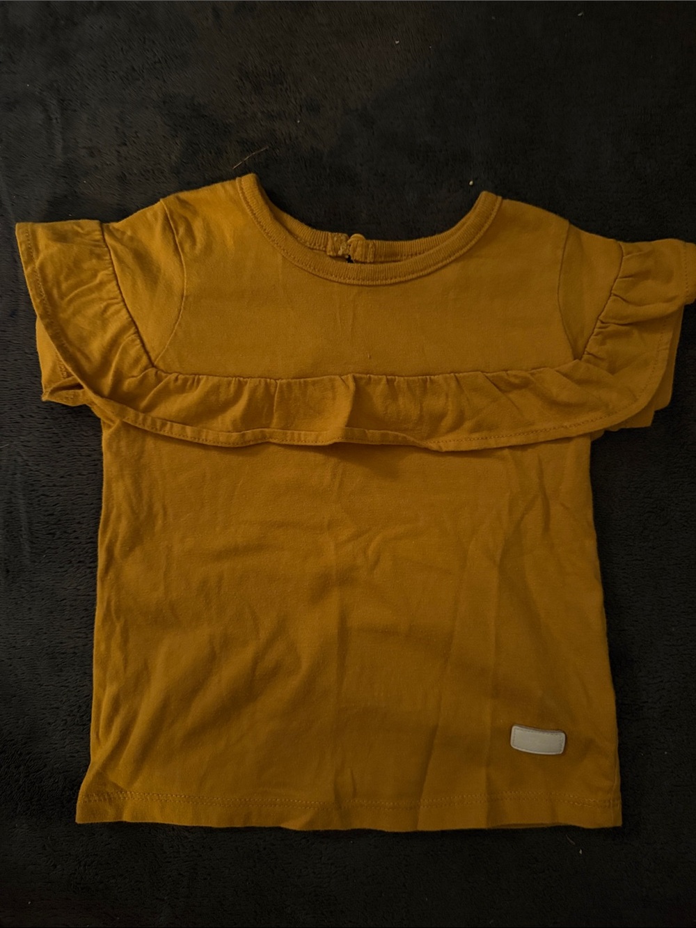 2T Ruffle Short Sleeve Top - Mustard Yellow